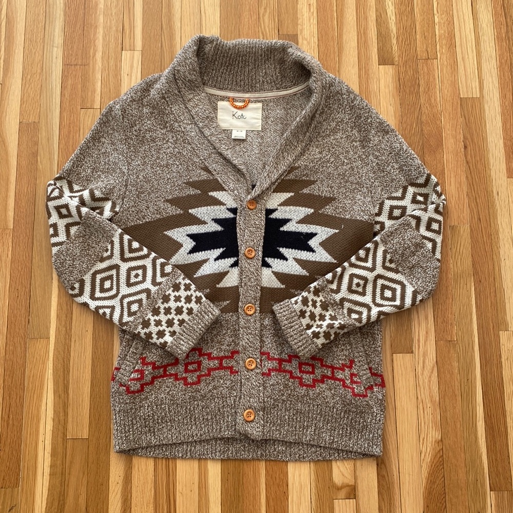 Shall collar cardigan
